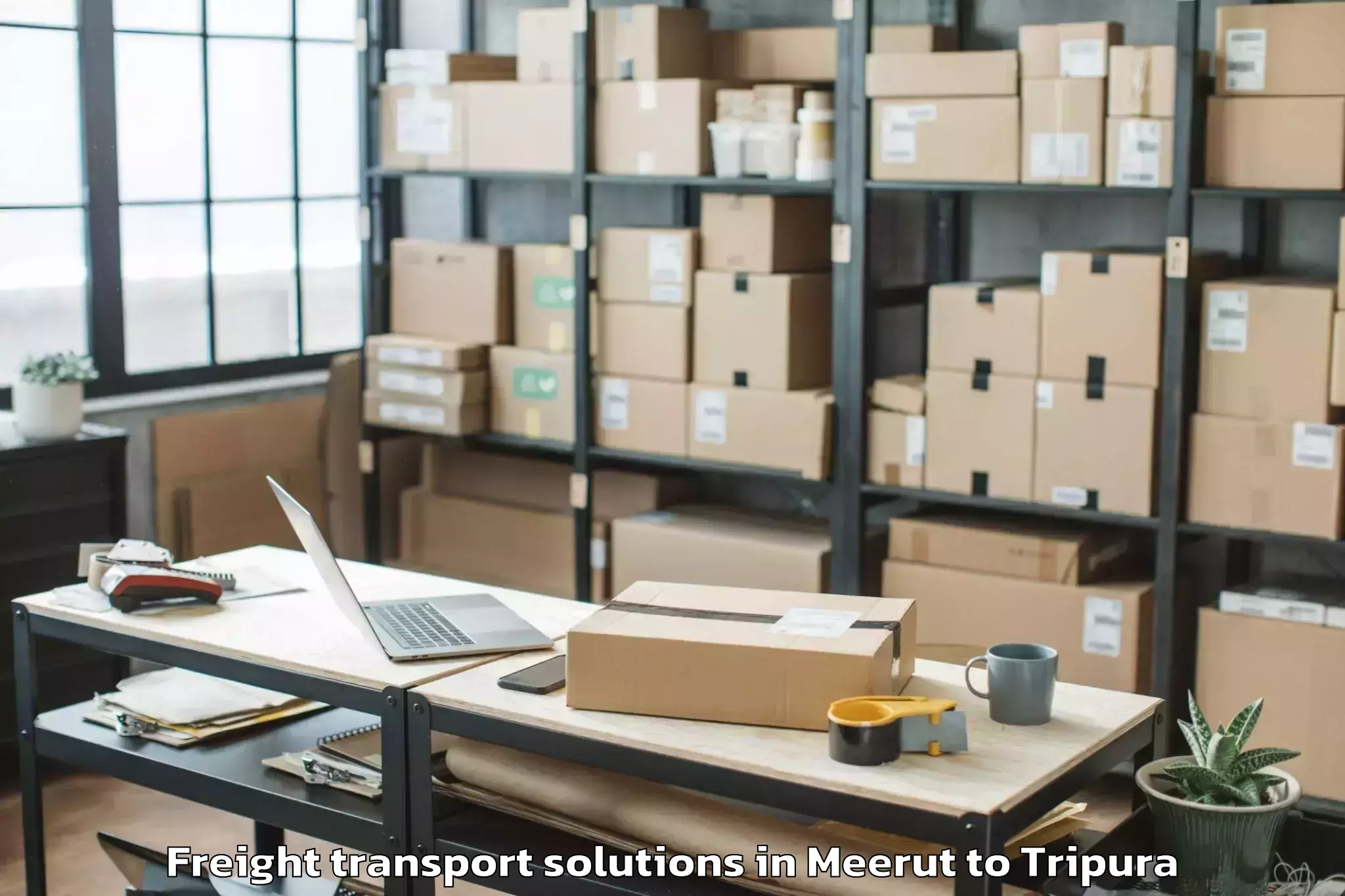 Easy Meerut to Santirbazar Freight Transport Solutions Booking